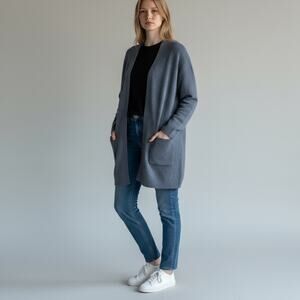 MADEWELL Cardigan Sweater Blue Wool Alpaca Blend   Oversized Women’s Sz S